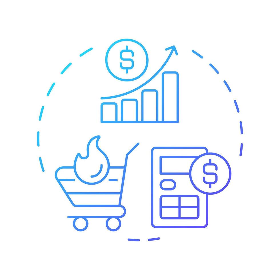 Yield management blue gradient concept icon. Effective financial strategy. Restaurant business development. Round shape line illustration. Abstract idea. Graphic design. Easy to use in presentation vector