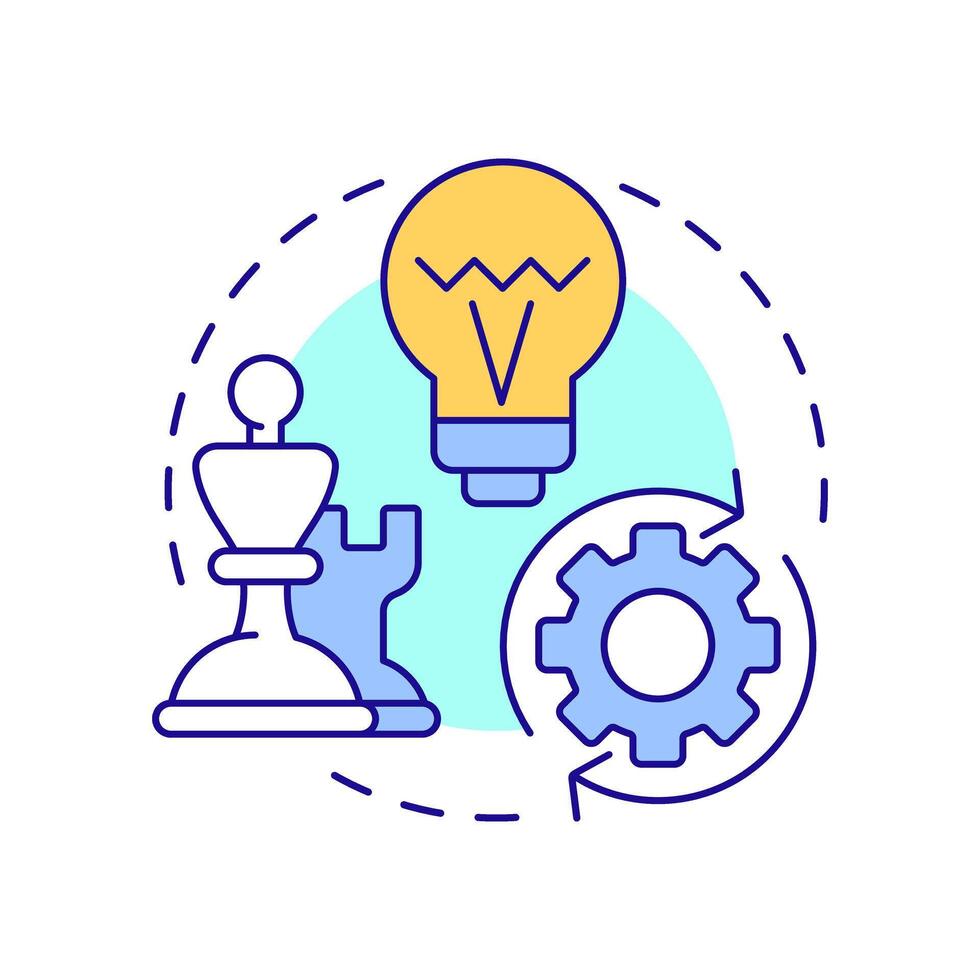 Game changer multi color concept icon. Innovation, technology. Workflow, organization. Round shape line illustration. Abstract idea. Graphic design. Easy to use in infographic, presentation vector