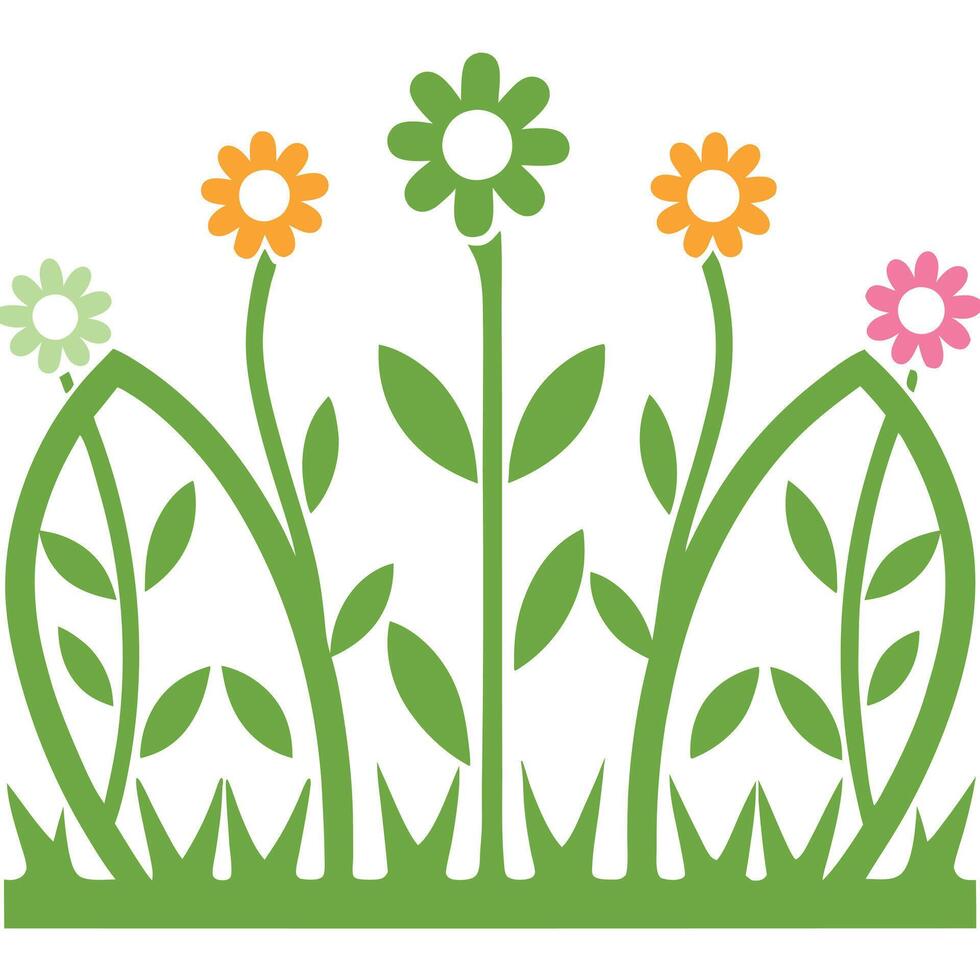 Simple hand drawn, cute flowers, isolated on a white background. vector