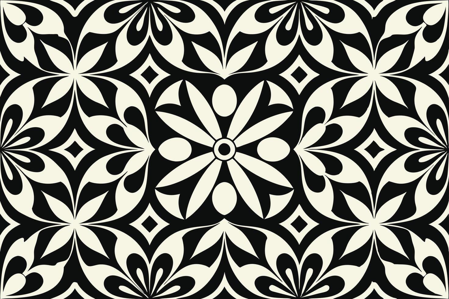 Vintage geometric floral pattern seamless retro design. Minimalist geometric floral retro style pattern art. vector