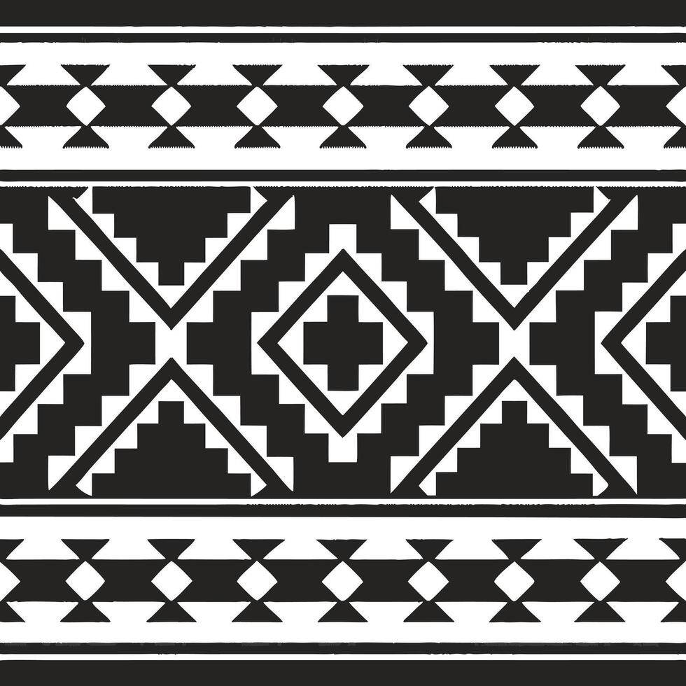 A black and white tribal pattern with geometric shapes. Geometric maze seamless pattern. vector