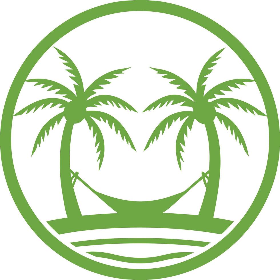 Palm tree green color illustration isolated on white background vector