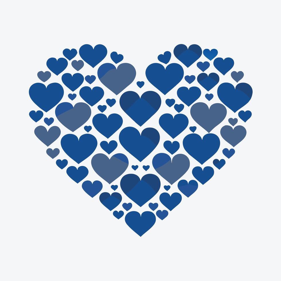 Heart confetti burst isolated. Valentines day concept. Blue Heart shapes background. vector