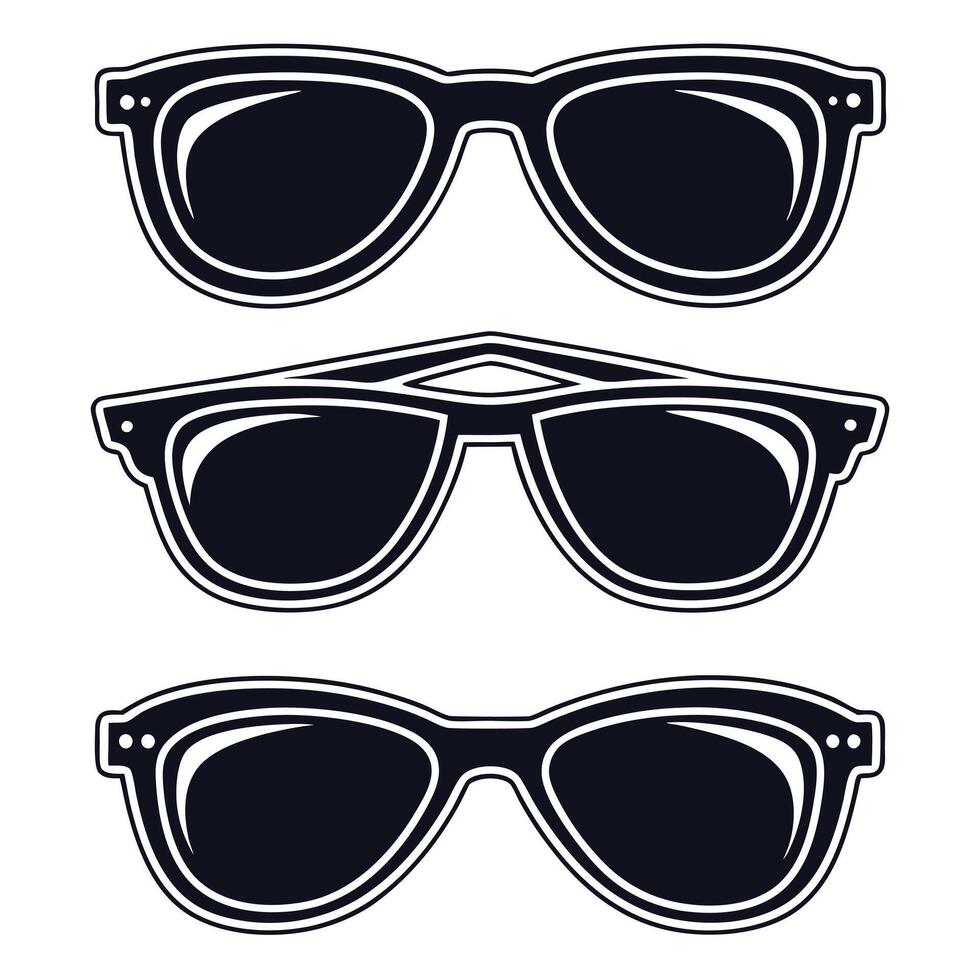 Trendy red sunglasses modern bold black illustration vector