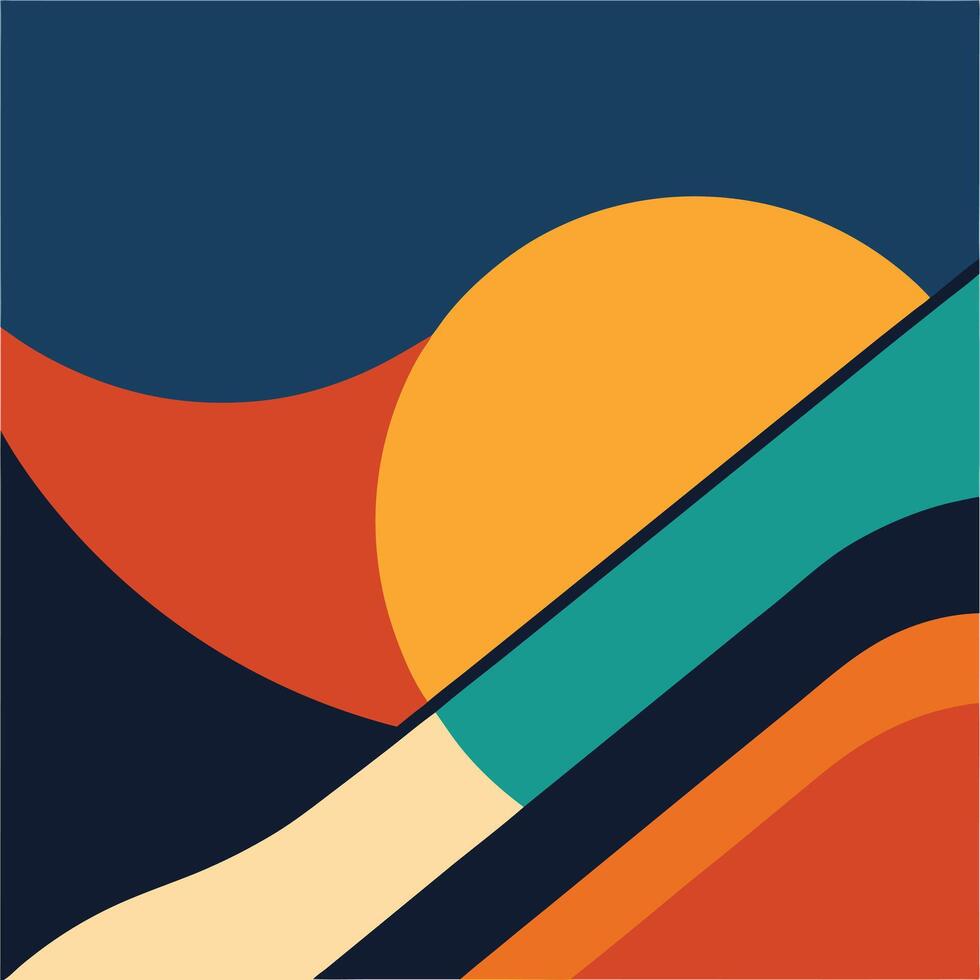 Vibrant abstract design with bold colors. Trendy bold color abstract shape illustration vector