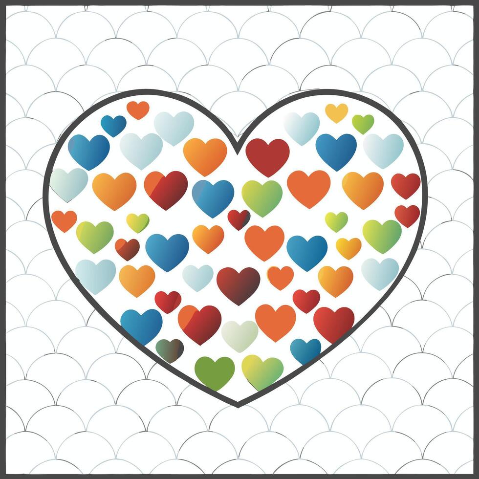 A colorful heart on a white background. Heart confetti burst isolated. Valentines day concept. vector