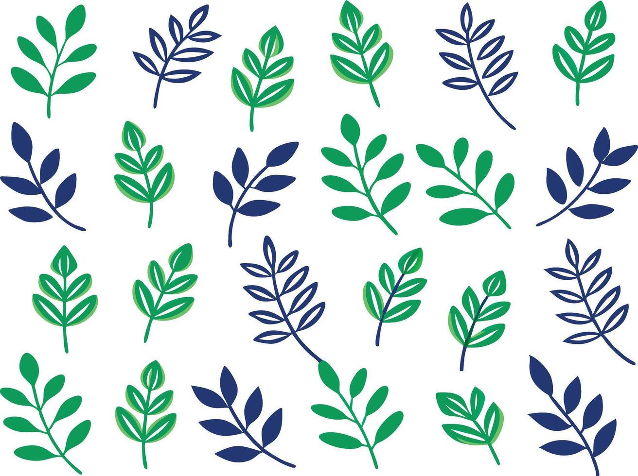 Elegant botanical pattern leaves seamless white design vector