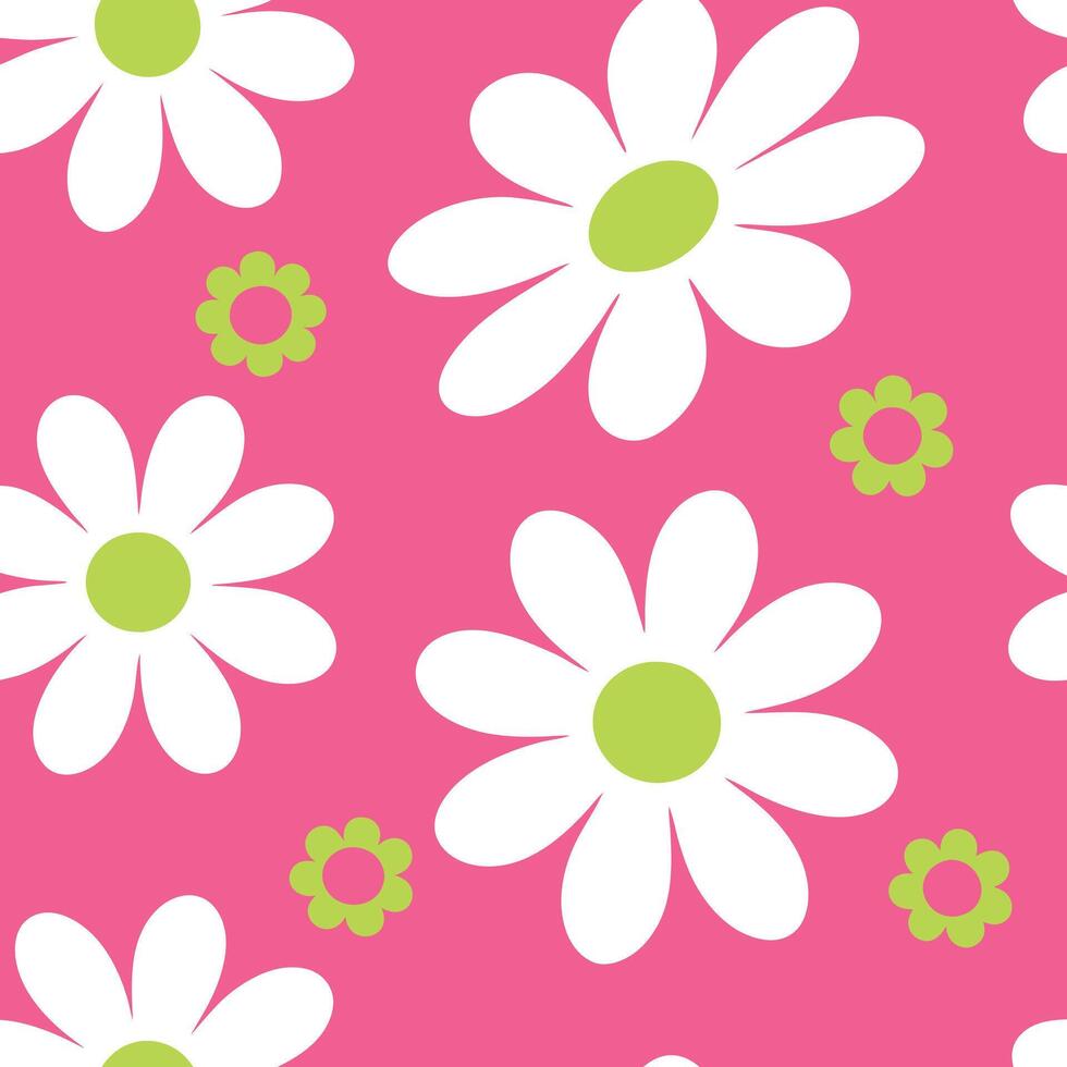 Seamless daisy pattern on soft seamless pattern white daisies vector