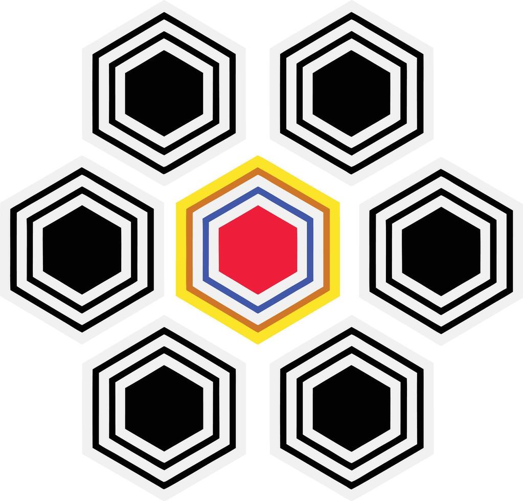 Abstract geometric single pattern retro style design. vector