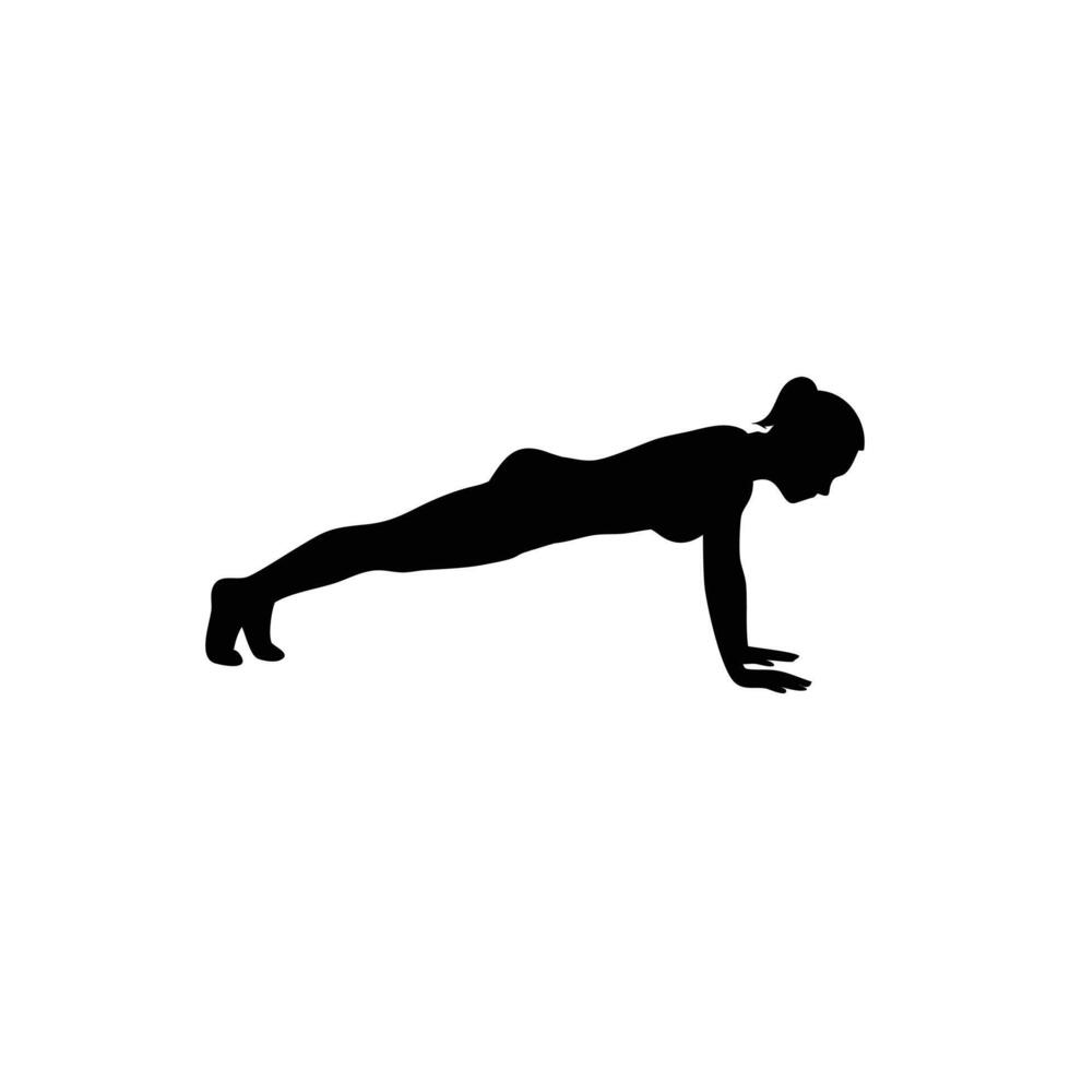 Woman push up silhouette collection vector