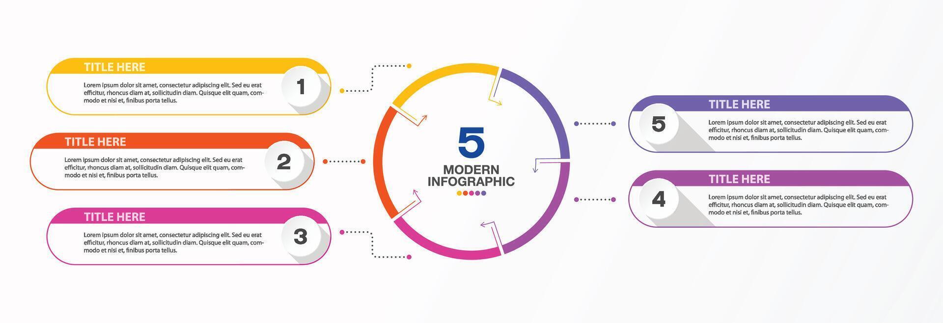 Infographic for presentation, 5 process. vector