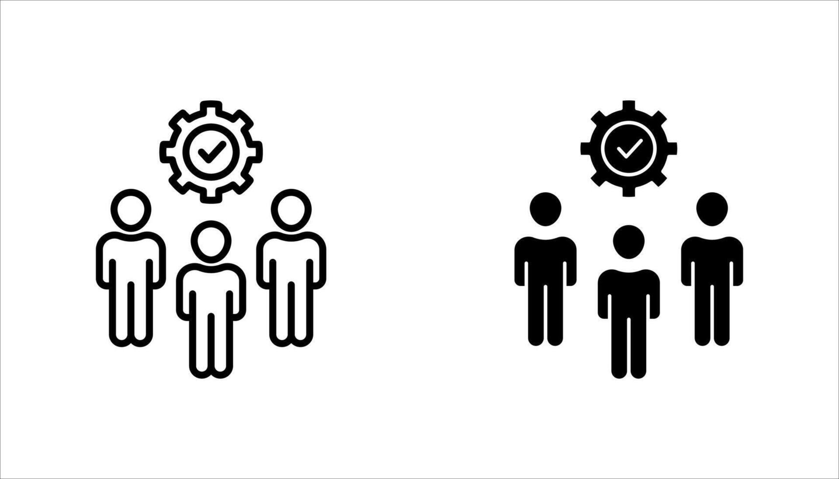 Teamwork Icon Set, on a white background. vector