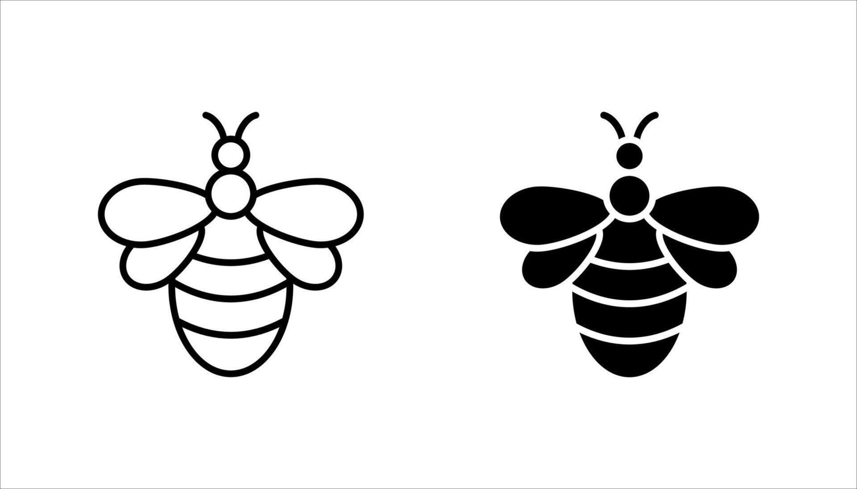 Bee icon set, on white background.. vector