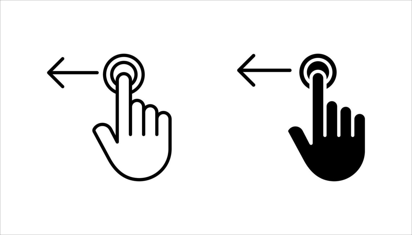 Swipe the icon set to the left. drag or scroll to the left side of the black and white signature, which can be edited. suitable for application or web ui design, with a white background. vector