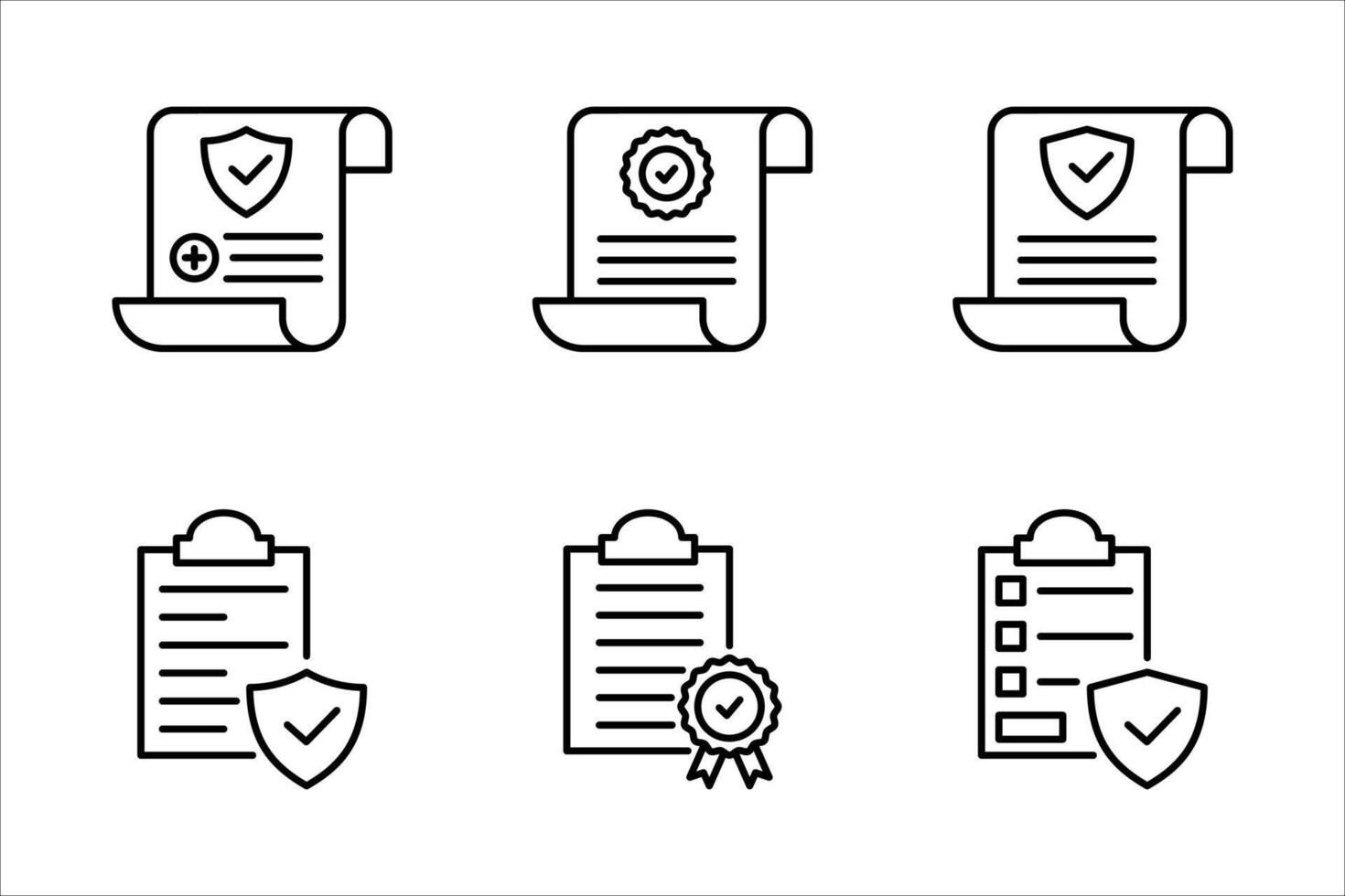 Insurance policy icon set. vector