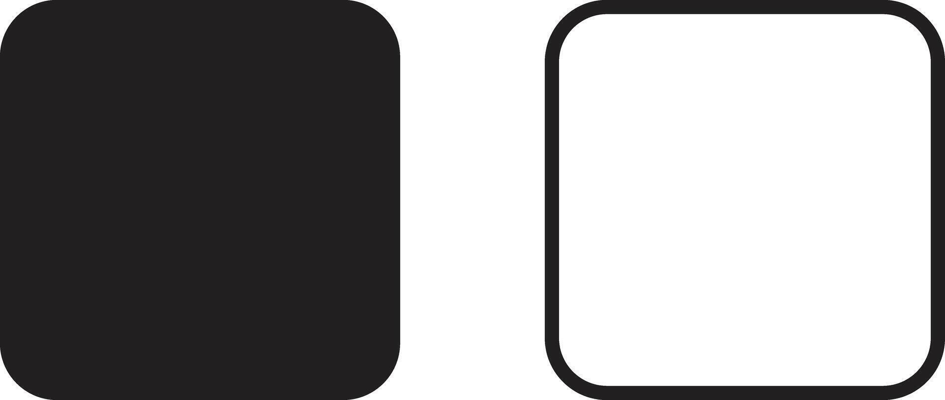 Square icon set with rounded borders isolated on white background . Rounded square icon vector