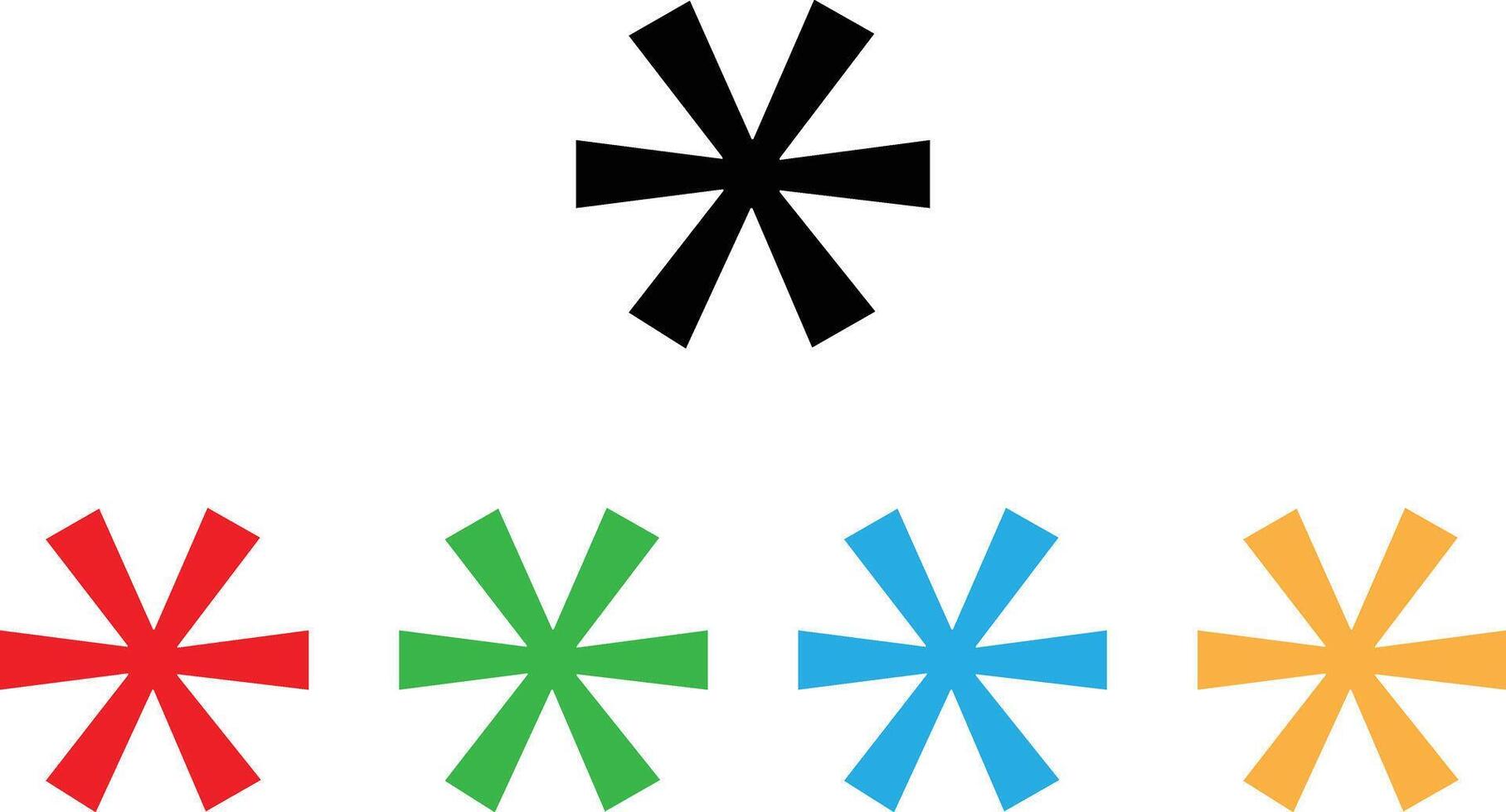 Colorful asterisk icon set in different colors for web and app interfaces . illustration vector