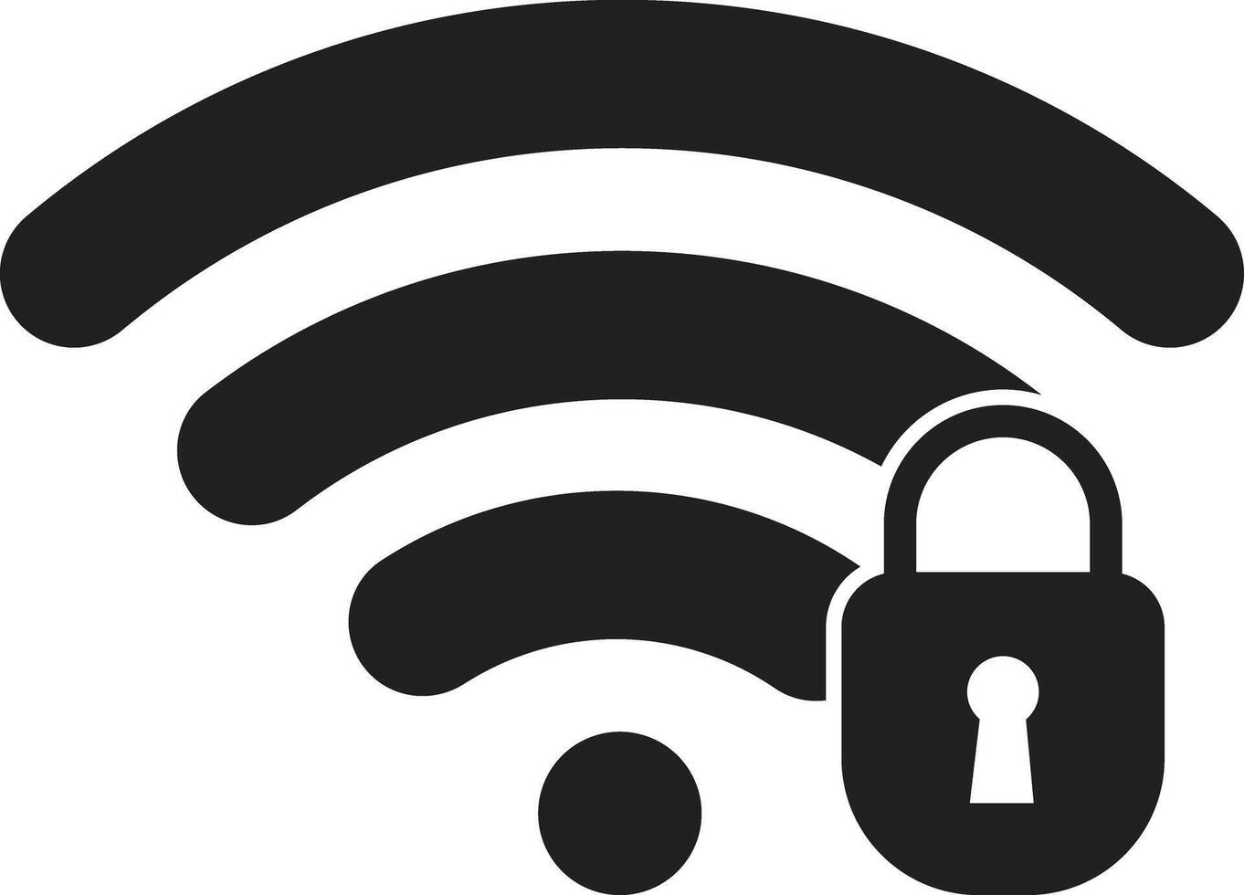 Wifi security icon . Locked wifi signal icon . Wifi with lock icon . illustration vector