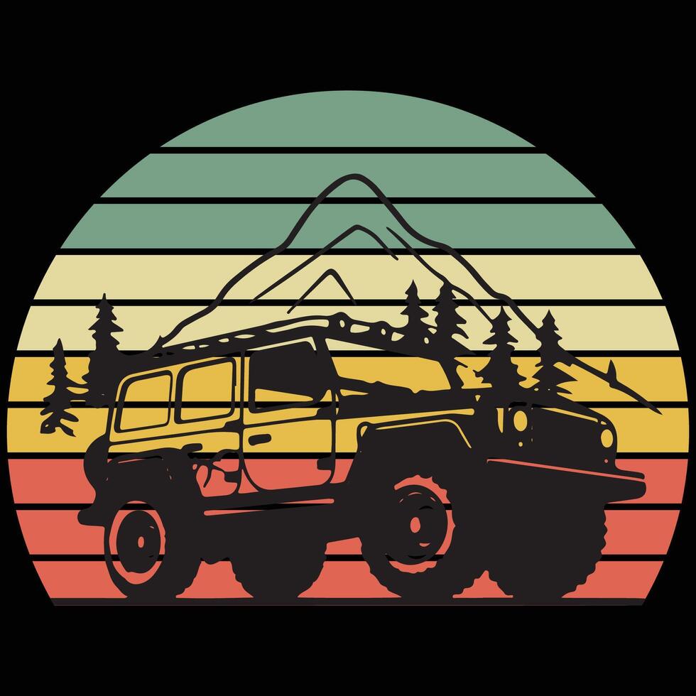 Retro vintage Adventure offroad t shirt design vector