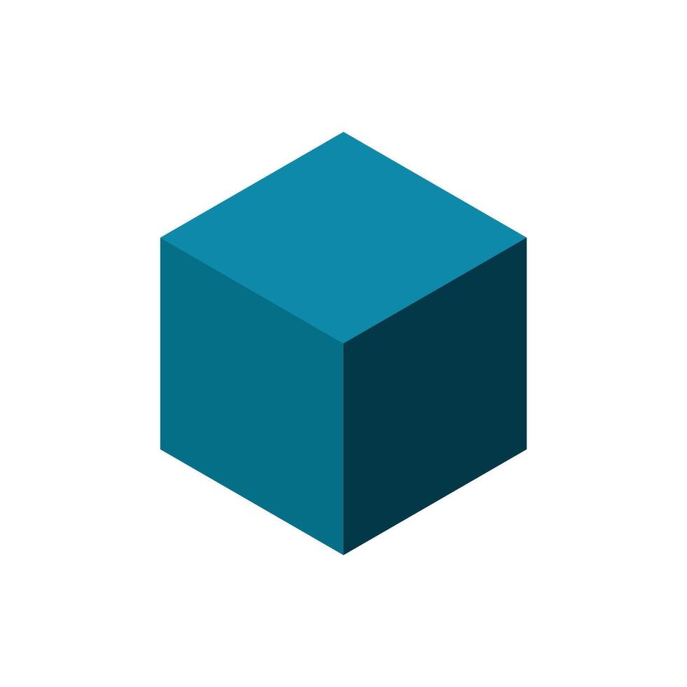 Isometric Blue Cube Design vector