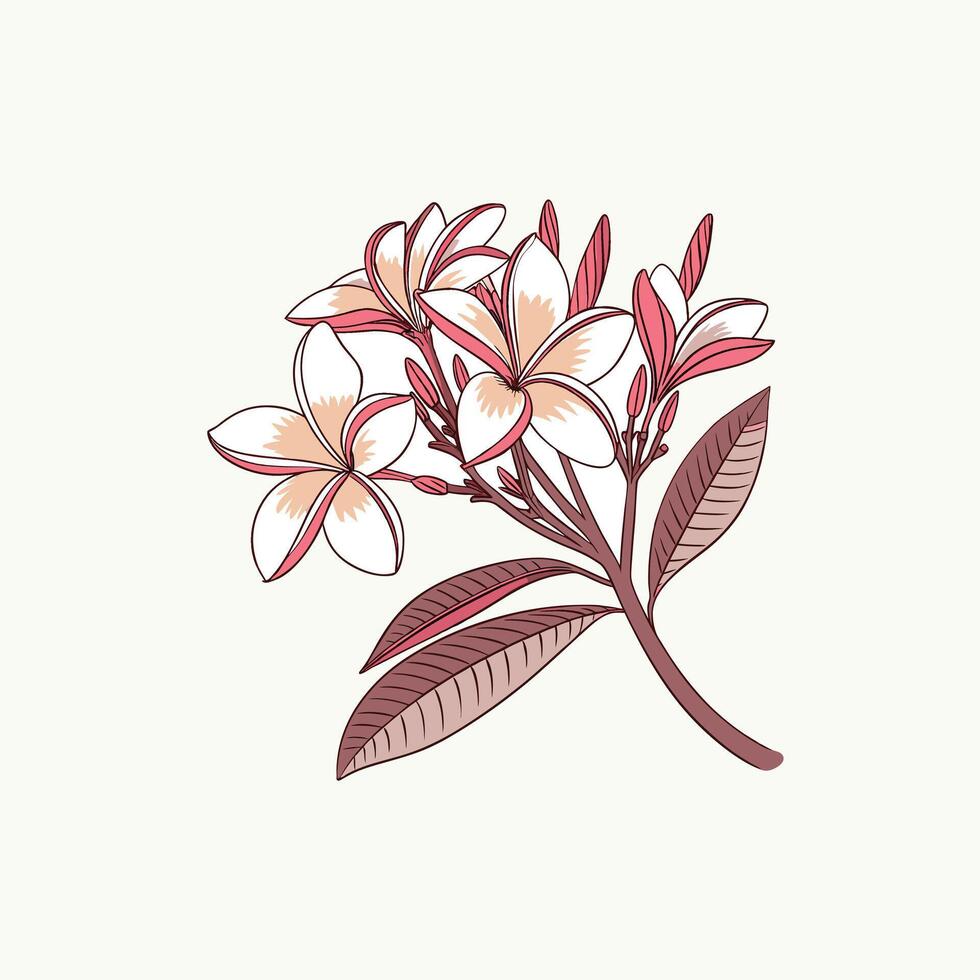 A flower with leaves and flowers on it design on a white background vector