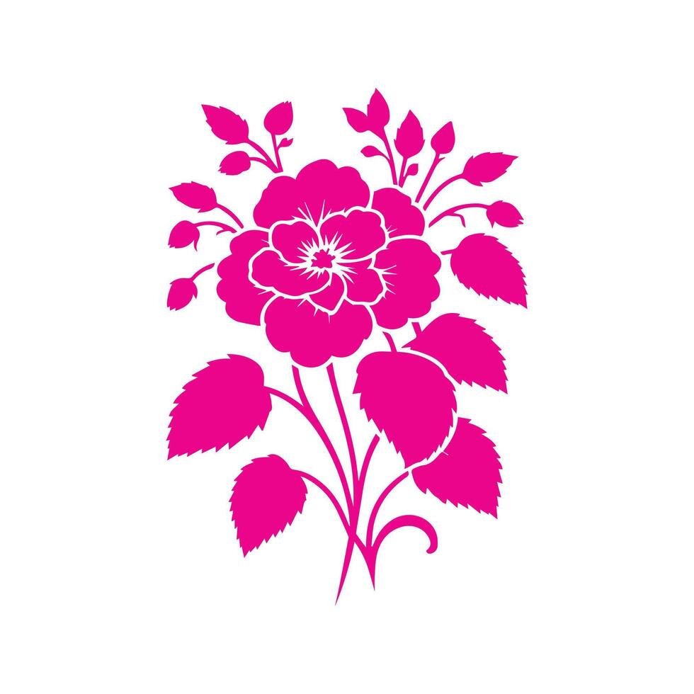 A pink flower is shown on a white background vector