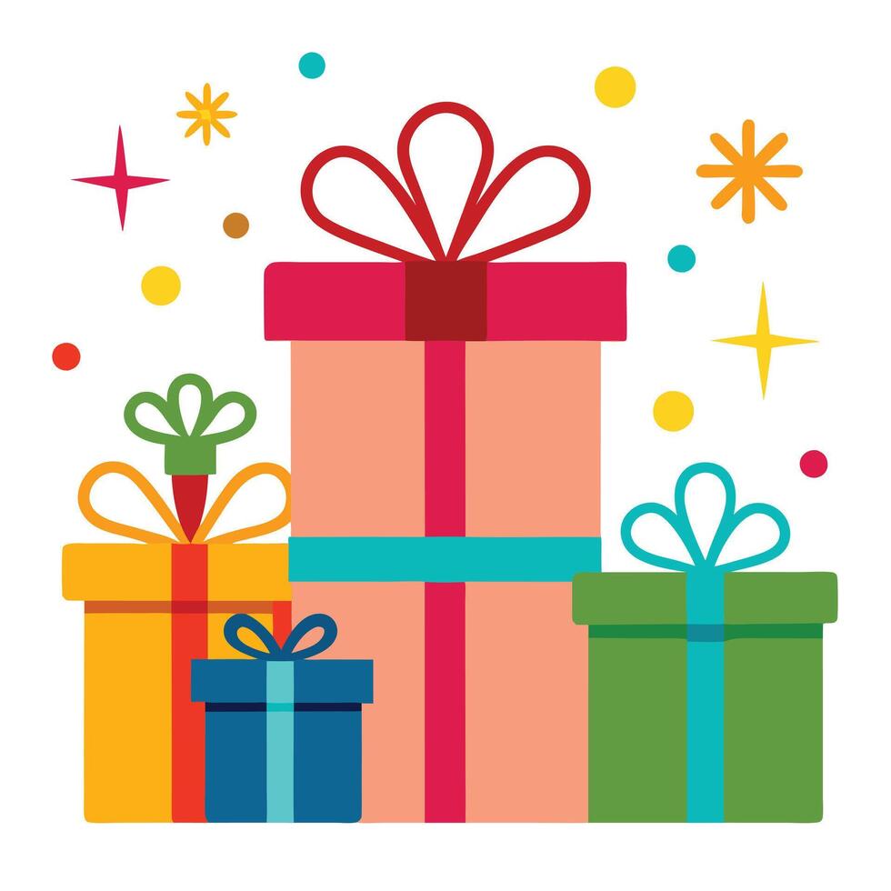 gifts box illustration design on a white background vector
