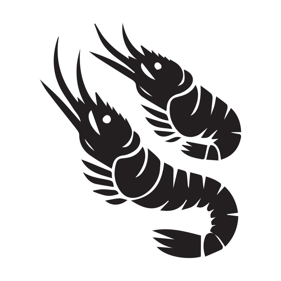 Creative shrimp icon design on a white background vector