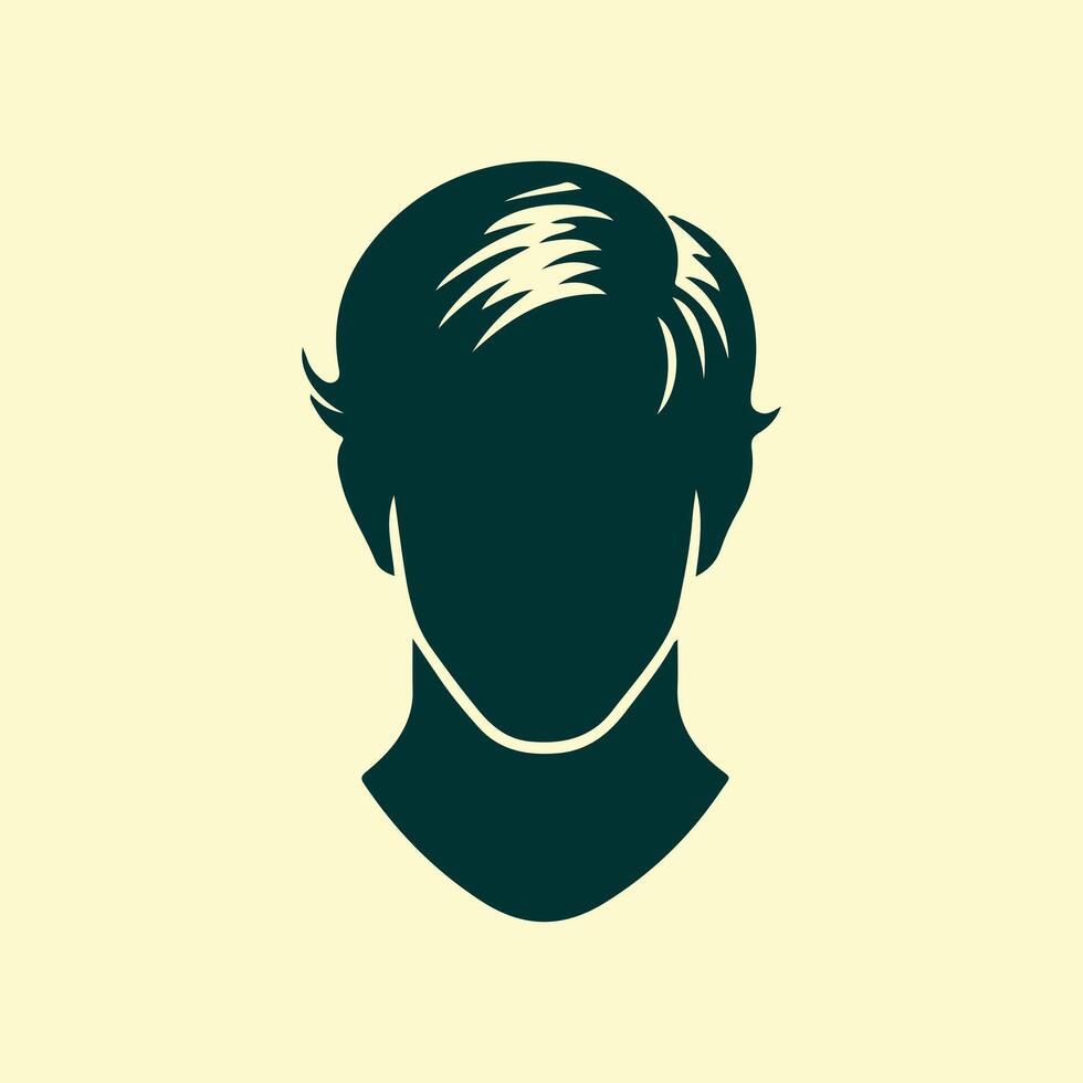 A silhouette of a man's head on a yellow background vector