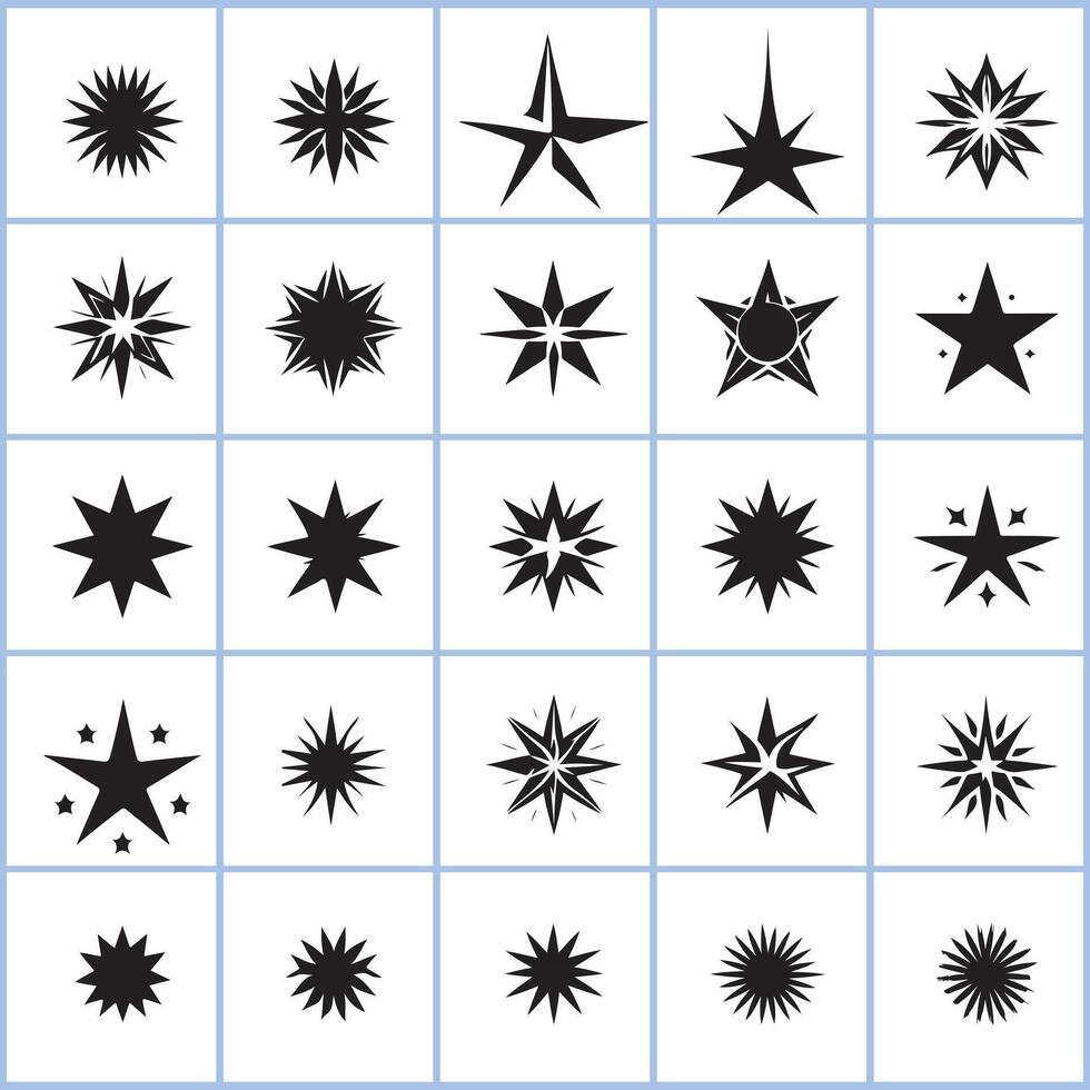 Creative starburst icon set design on a white background vector