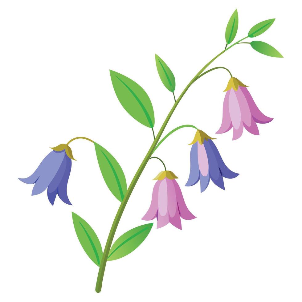 A branch of bluebells with purple flowers vector