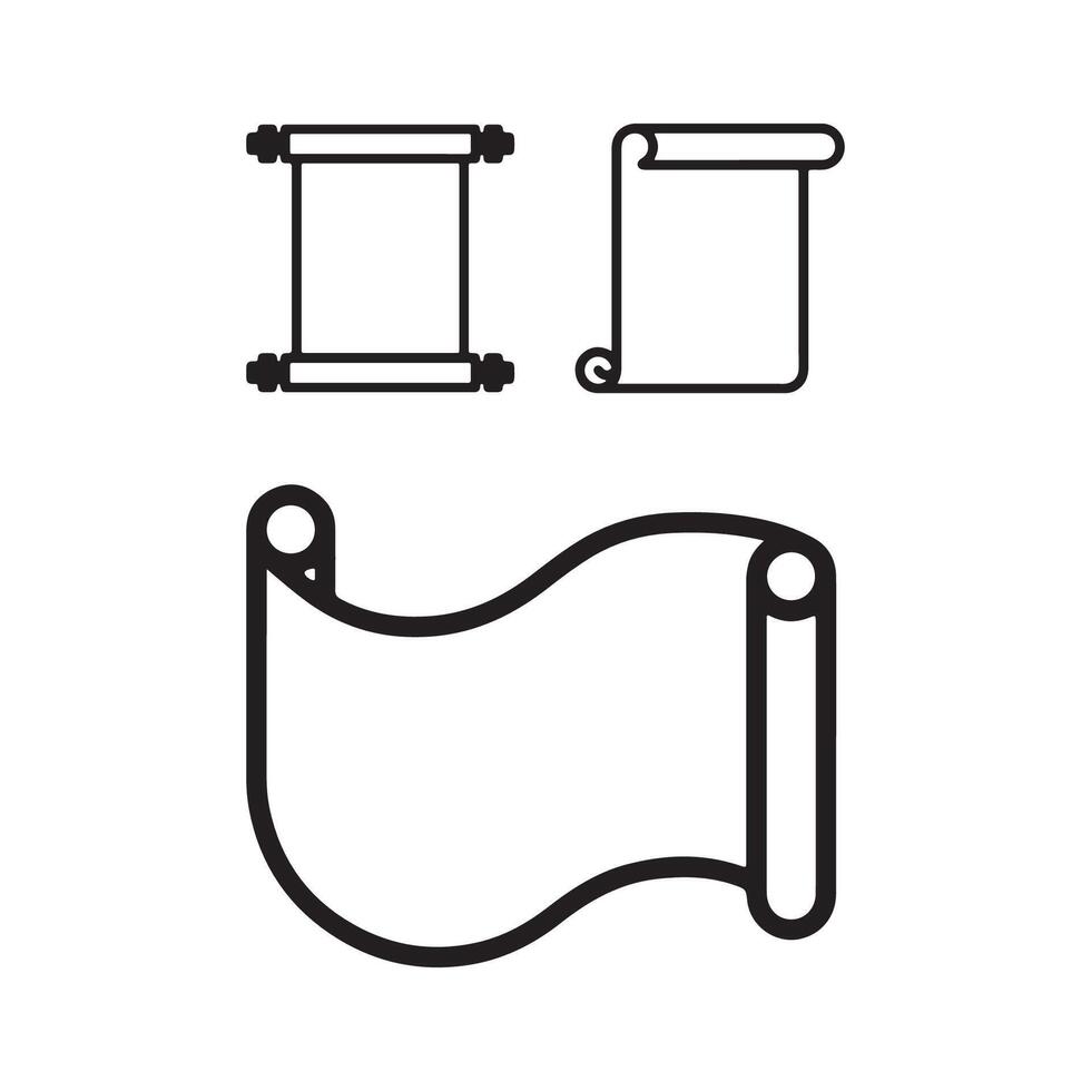 Paper roll icon set outline stock vector