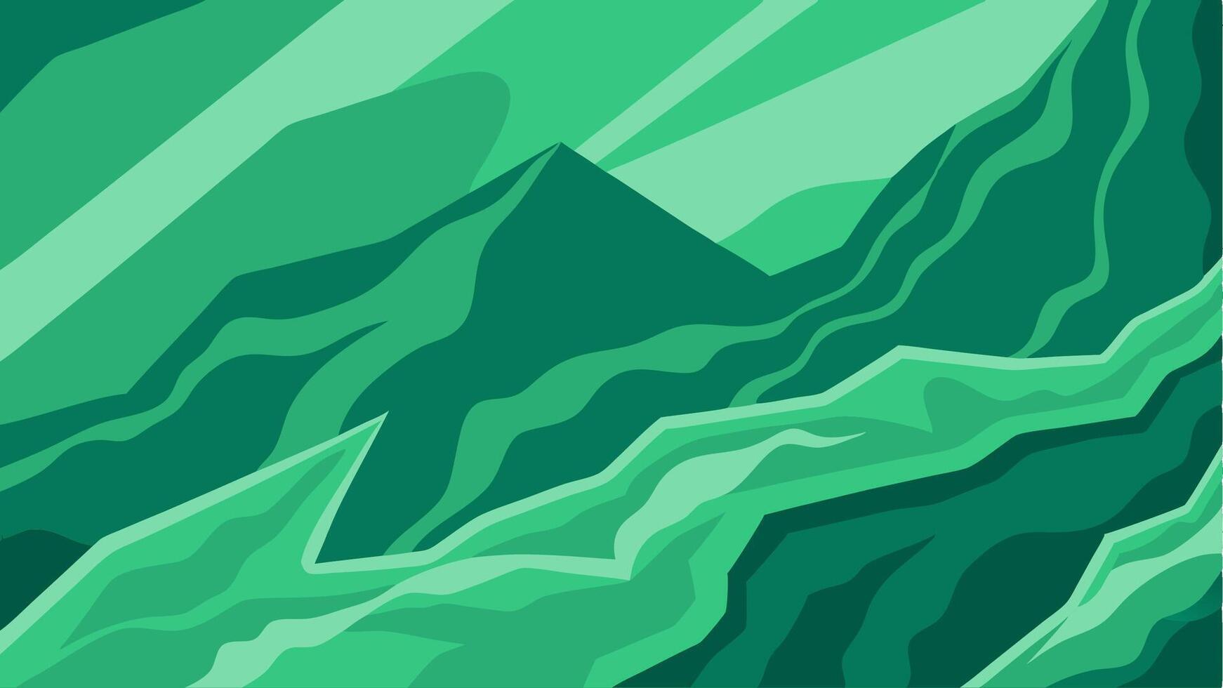 Abstract green mountain range illustration for presentations or background business template vector