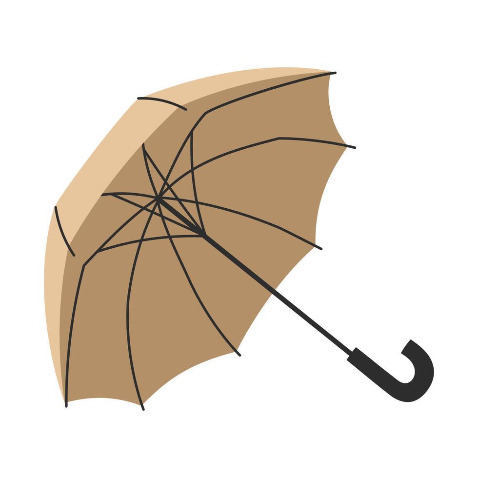 Beige Open Automatic Umbrella on a White Background for Spring Designs vector