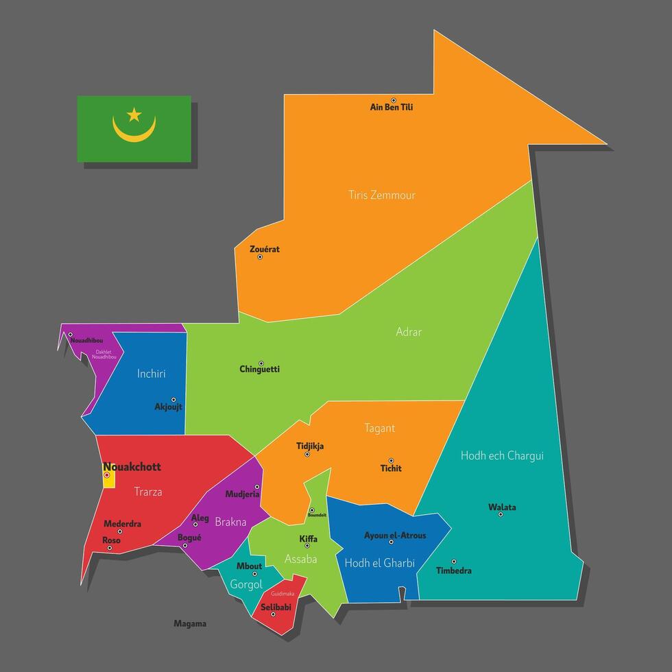 map of Mauritania vector