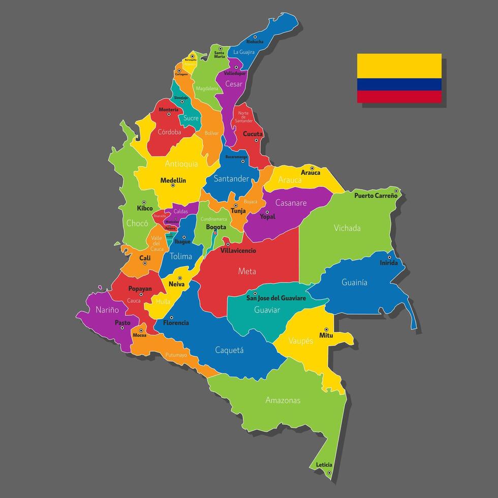 map of Colombia vector