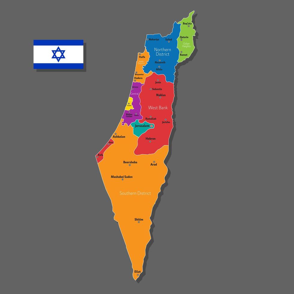 map of Israel vector