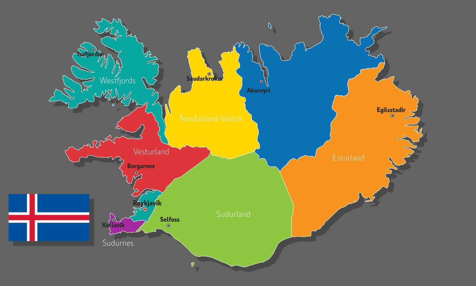 map of Iceland vector