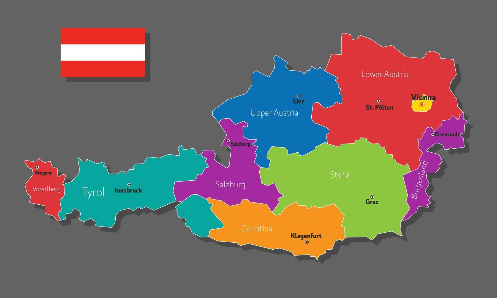 map of Austria vector