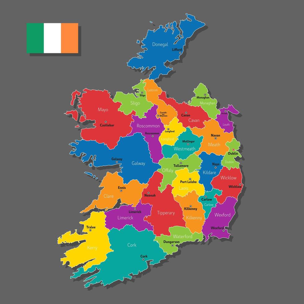 map of Ireland vector
