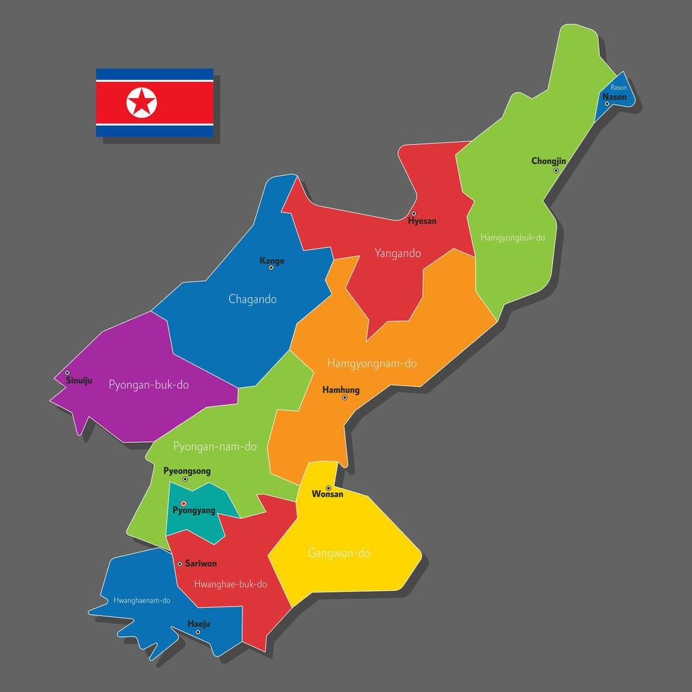 map of North Korea vector