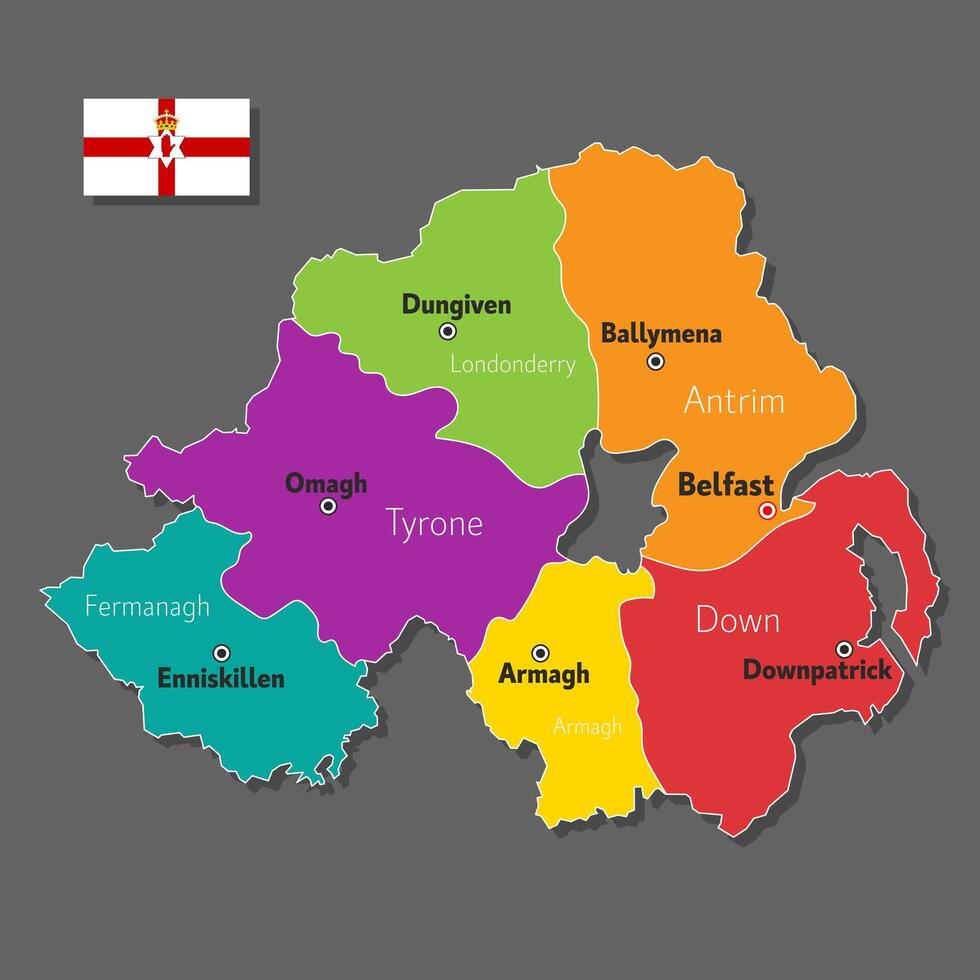 map of Northern Ireland vector