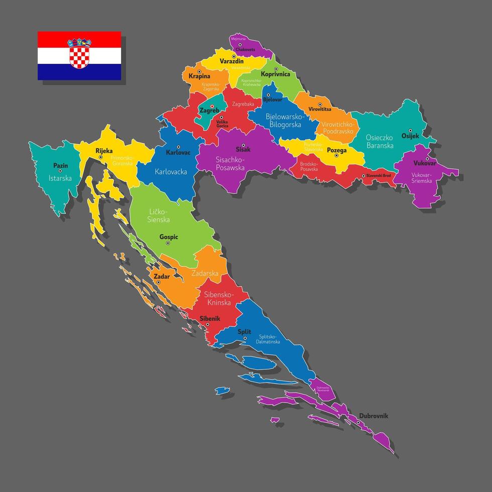 map of Croatia vector