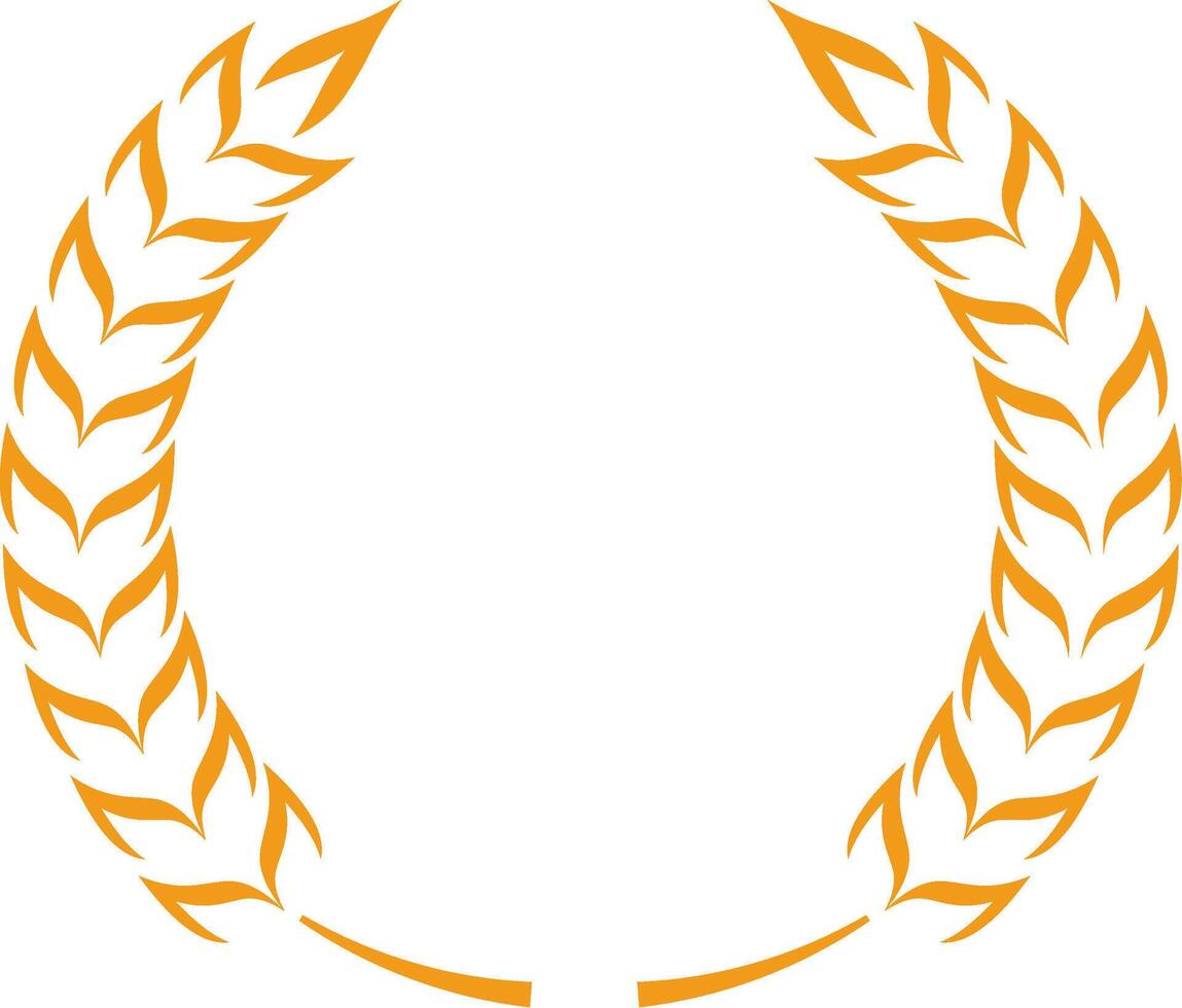 Golden wheat stalks forming a circular award symbol representing agriculture, farming, harvest, and organic food, ideal for logos and emblems vector