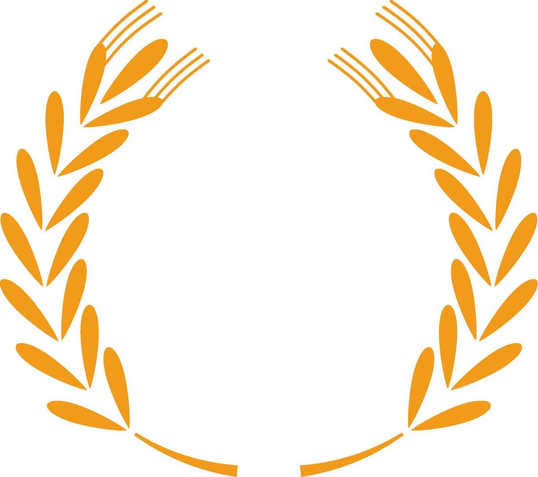 Stylized drawing featuring wheat stalks intricately forming a laurel wreath, representing victory and abundance celebrated during harvest festivals and autumn traditions vector