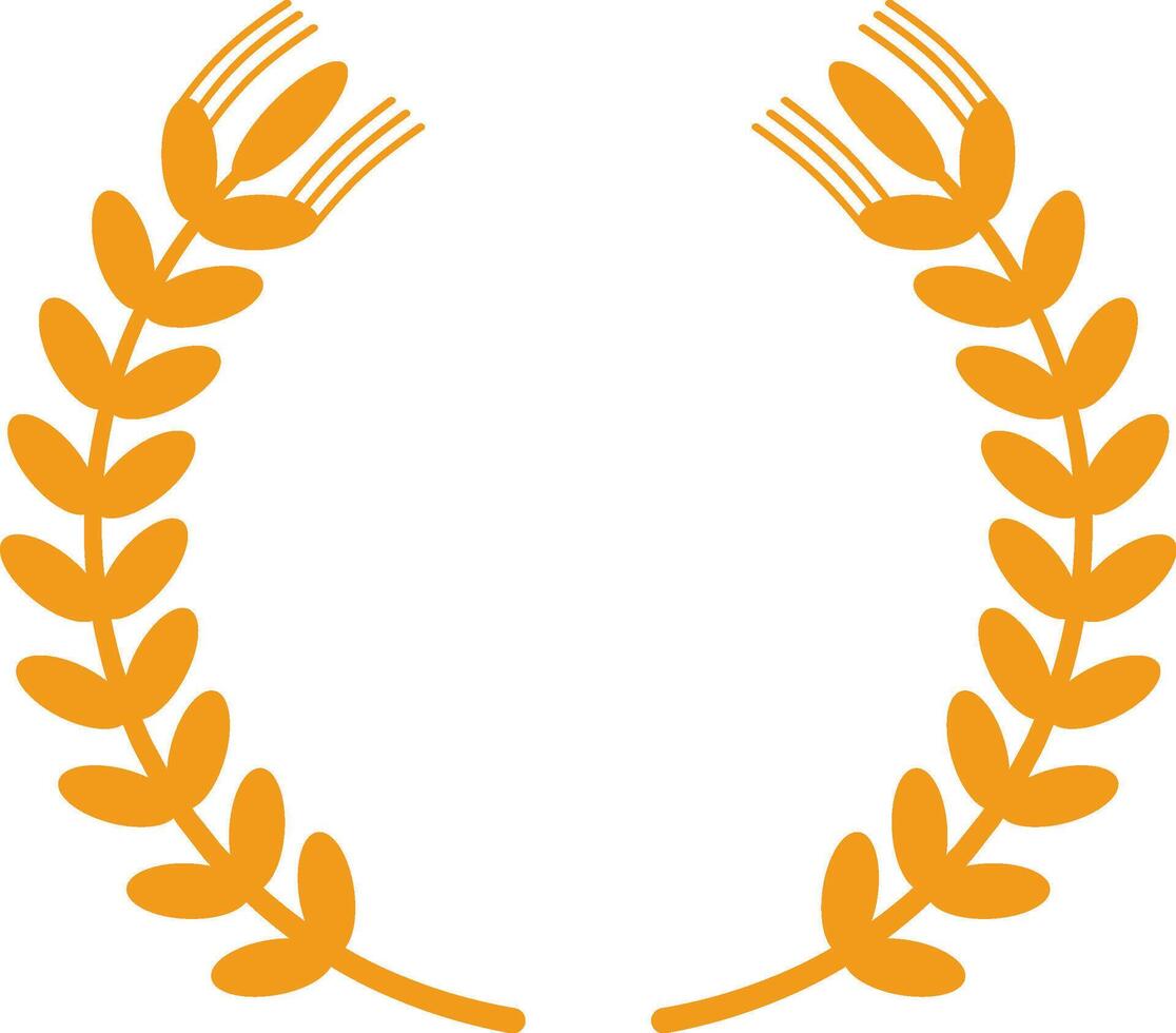 Two stylized wheat stalks are forming a semicircle framing an empty space, creating a simple yet elegant design with potential use in various contexts related to agriculture, food, or nature vector
