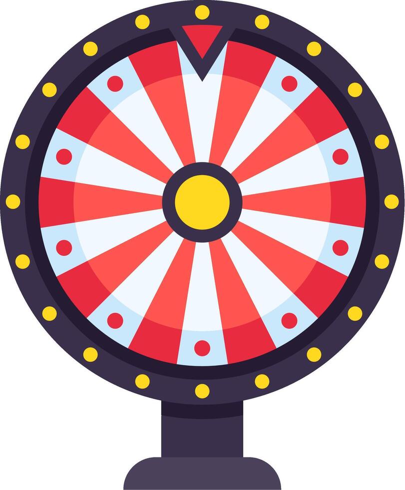 Colorful wheel of fortune spinning and waiting for the winner, gambling and risk concept, illustration in flat style on white background vector