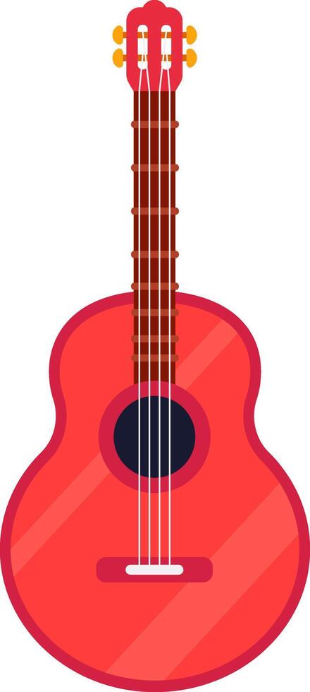 Red acoustic guitar isolated against a white background, embodying the essence of musical instruments, creativity, entertainment, and leisurely pursuits in art and sound vector