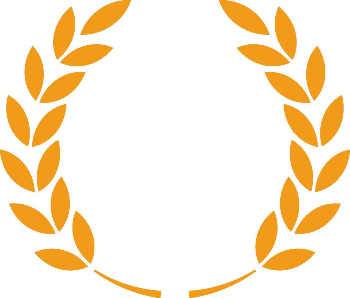 Circular golden laurel wreath symbolizing success, victory, and achievement, embodying excellence and honor, ideal for awards ceremonies, celebrations, and moments of recognition vector