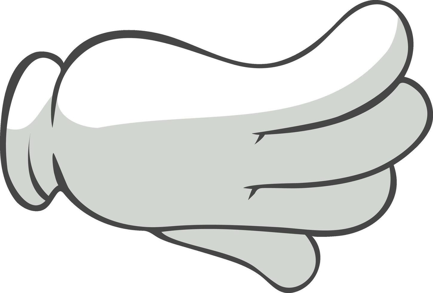 Cartoon hand with an open palm, displaying a gesture of asking or receiving, isolated against a clean white background, conveying nonverbal communication and body language vector